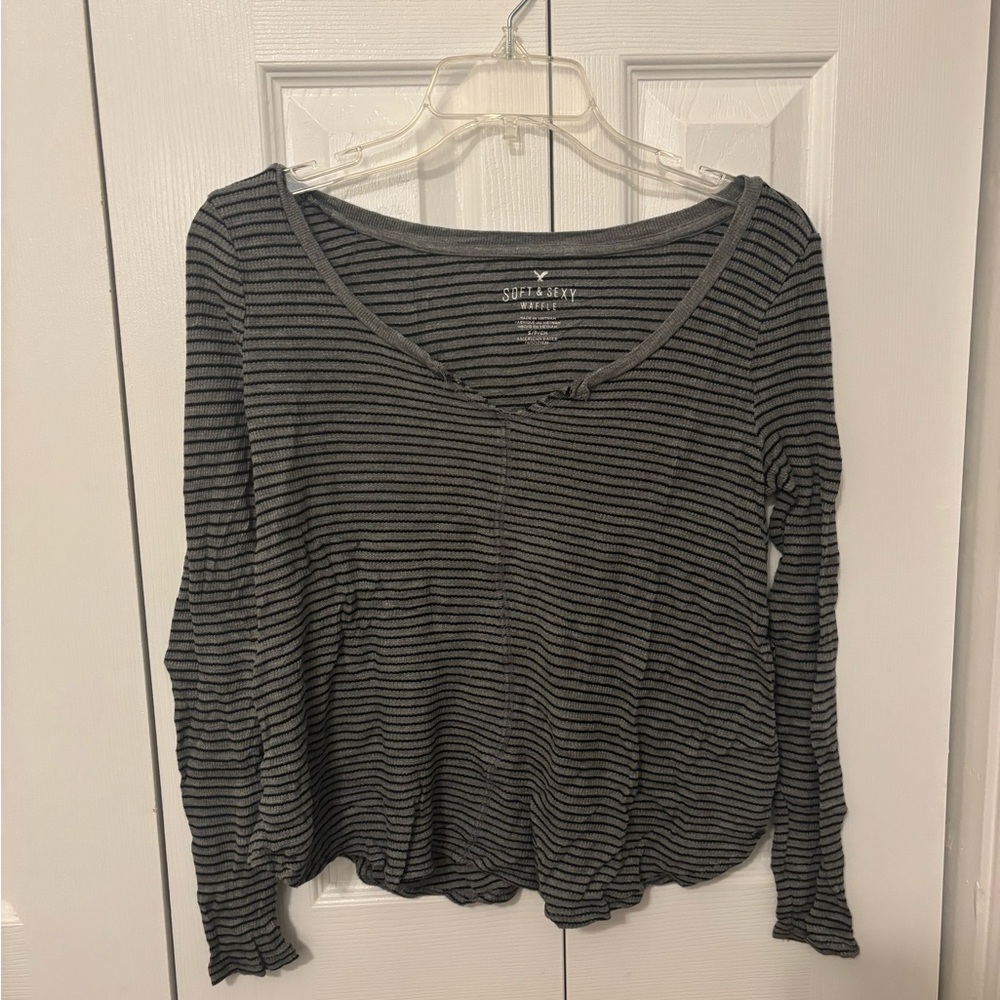 American Eagle Waffle-Knit Top